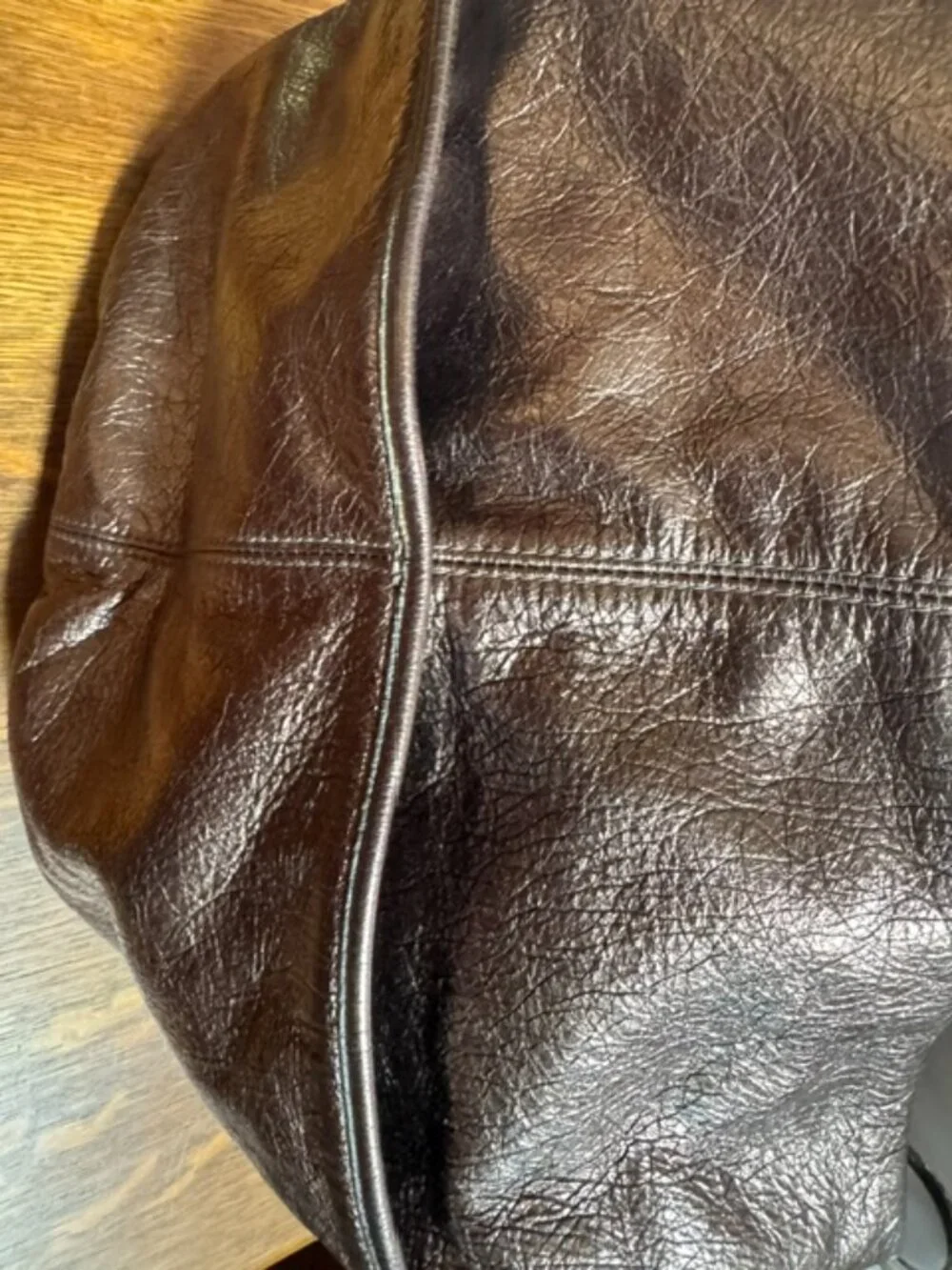 Brighton Bronze Metallic Leather Hobo Shoulder Bag